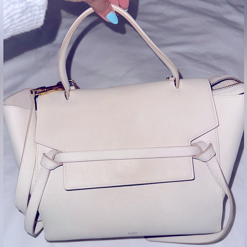 CELINE Grained Calfskin Mini Belt Bag Beige